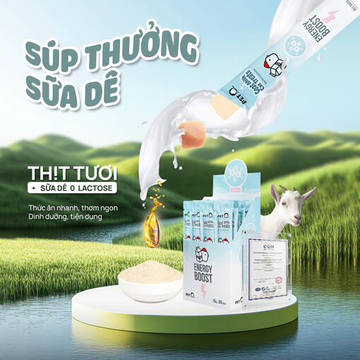 Súp thưởng sữa dê PetQ, con mình ăn 4 - 5 lần/tuần.
